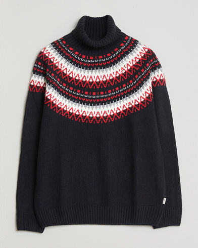 Gant Fairisle Knitted Turtleneck Black – Nero