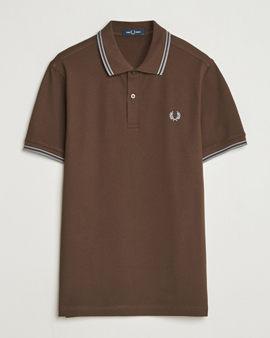Fred Perry Twin Tipped Shirt Burnt Tobacco – Marrone