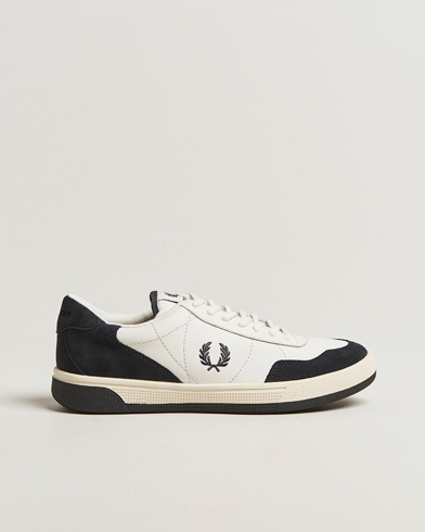 Fred Perry B11 Leather/Suede Sneaker Snow White/Navy – Bianco