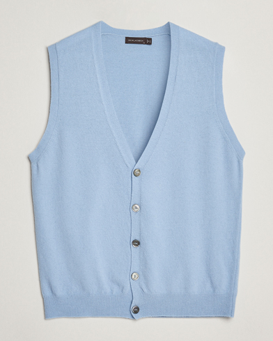 Oscar Jacobson Guiseppe Buttoned Vest Light Blue – Blu