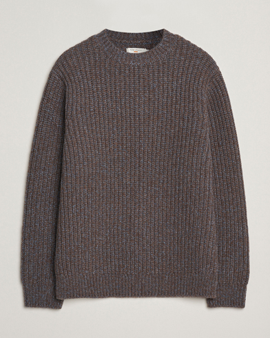 Nudie Jeans August Chunky Knitted Wool Sweater Brown – Marrone