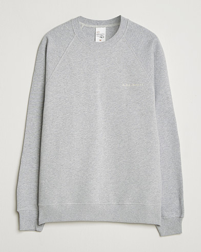 Nudie Jeans Palle Logo Crew Neck Sweatshirt Grey Melange – Grigio