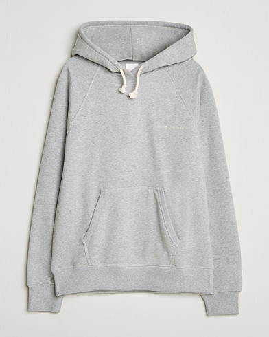 Nudie Jeans Gunde Logo Hoodie Grey Melange – Grigio