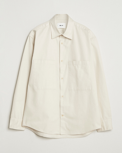 NN07 Freddy Tencel Workwear Shirt Ivory – Bianco