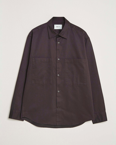 NN07 Freddy Tencel Workwear Shirt Dusky Port – Marrone