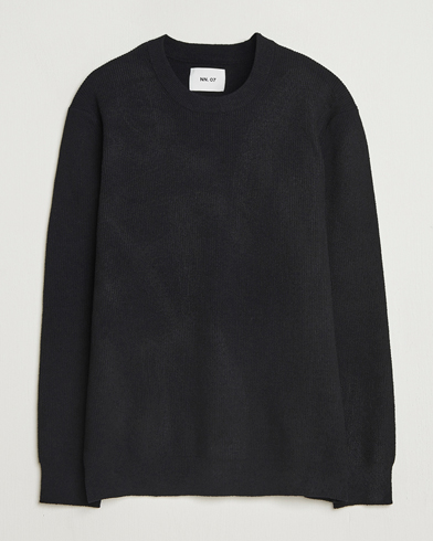 NN07 Danny Rib Knitted Crew Neck Black – Nero