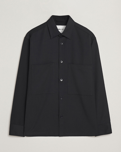 NN07 Freddy Wool/Tencel Overshirt Black – Nero
