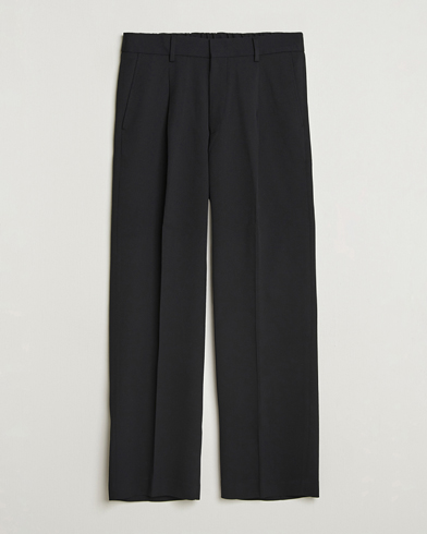 NN07 Kay Relaxed Fit Wool/Tencel Trousers Black – Nero