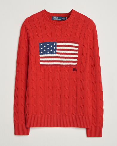 Polo Ralph Lauren Cotton Cable Flag Sweater RL 2000 Red – Rosso