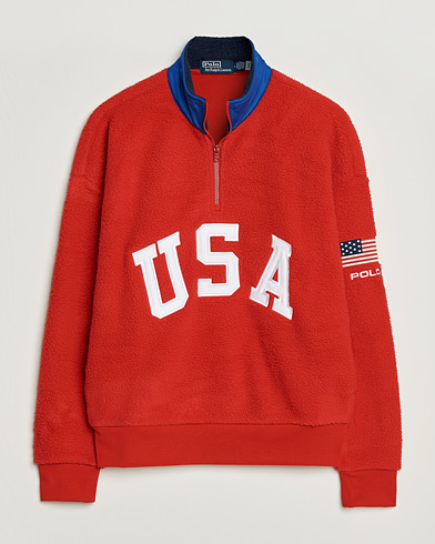 Polo Ralph Lauren Polar Half Zip USA Fleece RL 2000 Red – Rosso