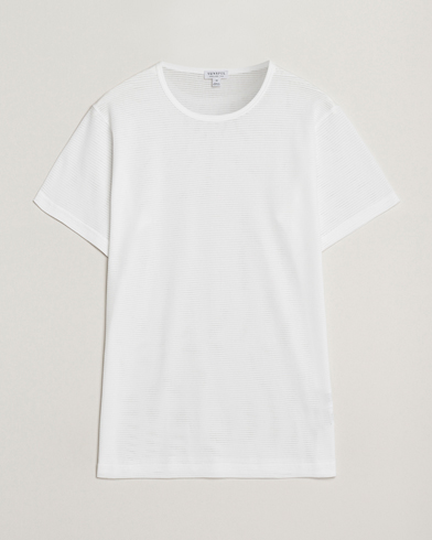 Sunspel Cellular Underwear T-Shirt White – Bianco