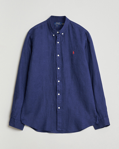 Polo Ralph Lauren Slim Fit Linen Shirt Navy – Blu