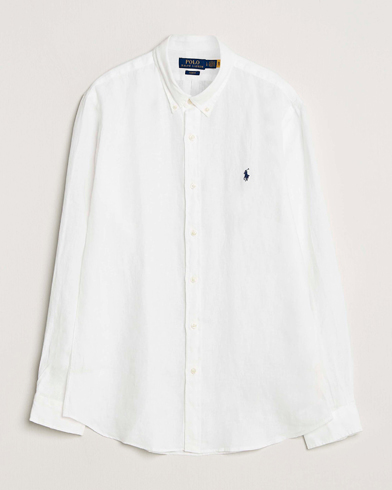 Polo Ralph Lauren Slim Fit Linen Shirt White – Bianco