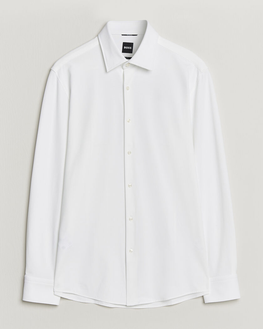 BOSS BLACK Hank Structured Jersey Shirt White – Bianco