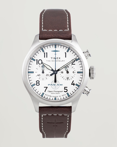 Timex Waterbury Ace Pan Chronograph 41mm Silver Dial – Marrone