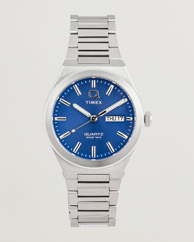 Timex Q Continental Day/Date 38mm Blue Dial – Argento