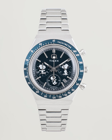 Timex X Peanuts Q Chronograph Snoopy 40mm Blue Dial – Argento