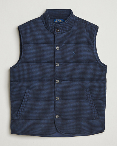 Polo Ralph Lauren Knitted Dogtooth Vest Winter Navy Heather – Blu