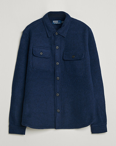 Polo Ralph Lauren Felted Wool Pocket Shirt RL Navy – Blu