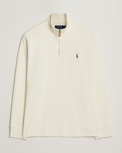 Polo Ralph Lauren Double Knitted Half Zip Parchment Cream – Bianco