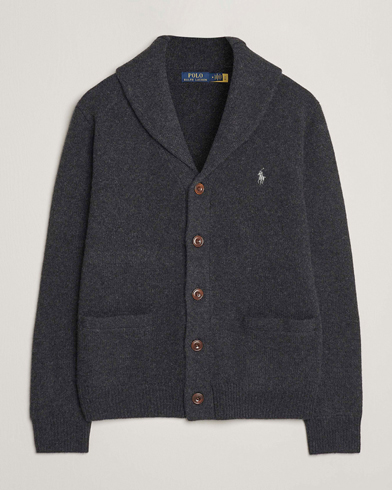Polo Ralph Lauren Wool/Cashmere Shawl Collar Cardigan Granite Heather – Grigio