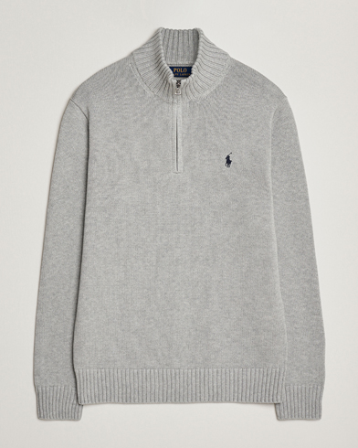 Polo Ralph Lauren Cotton Pullover Half Zip Andover Heather – Grigio