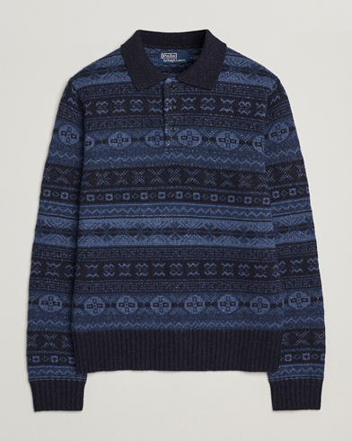 Polo Ralph Lauren Wool/Linen Blend Long Sleeve Sweater Navy Multi – Blu