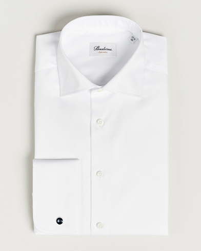 Stenströms Superslim Double Cuff Cotton Shirt White – Bianco