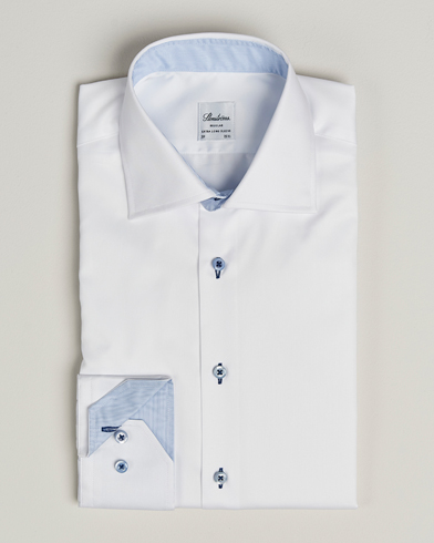 Stenströms Regular Fit X-Long Sleeve Contrast Shirt White – Bianco