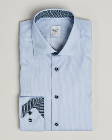 Stenströms Regular Fit Contrast Cotton Shirt White/Blue – Blu