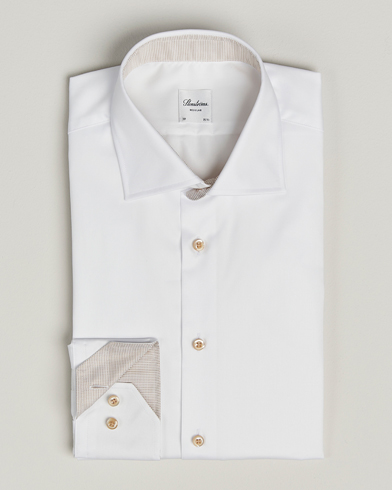 Stenströms Regular Fit Contrast Cotton Shirt White – Bianco