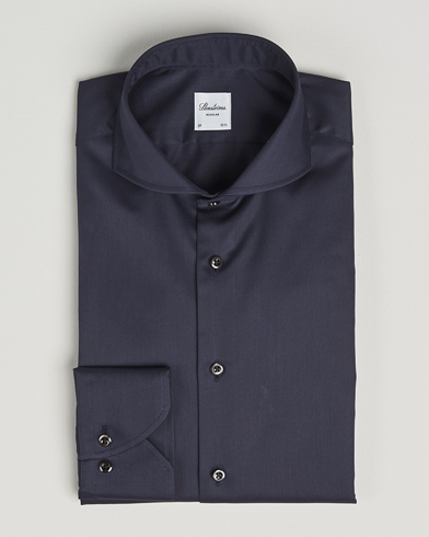 Stenströms Regular Fit Extreme Cut Away Shirt Navy – Blu
