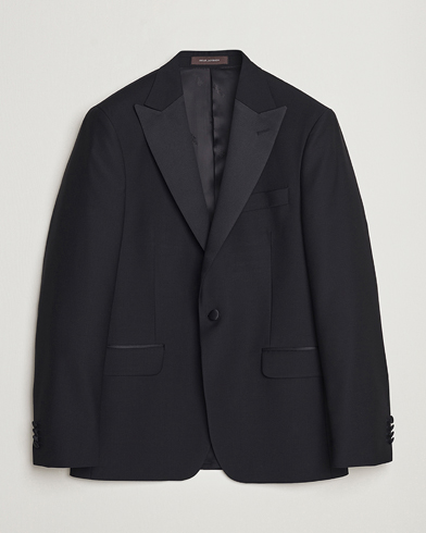 Oscar Jacobson Frampton Wool Tuxedo Blazer Black – Nero