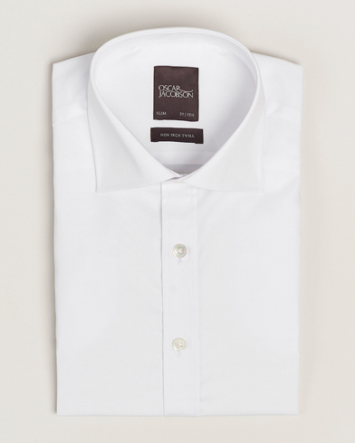 Oscar Jacobson Slim Fit Cut Away Non Iron Twill White – Bianco