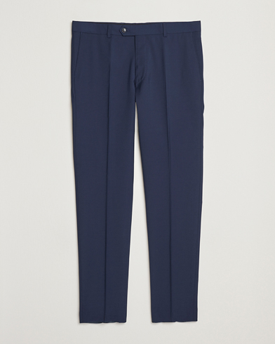 Oscar Jacobson Denz Wool Blend Trousers Navy – Blu