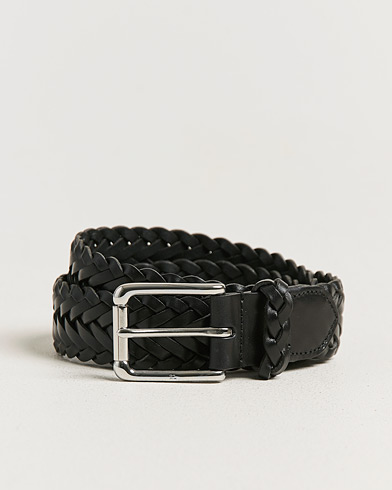 Ralph Lauren Purple Label Braided Belt Black Vachetta – Nero