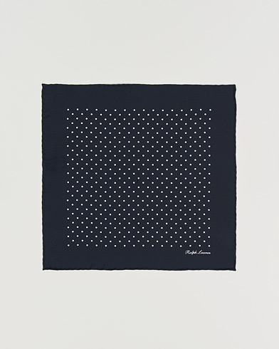 Ralph Lauren Purple Label Silk Dotted Pocket Square Navy – Blu
