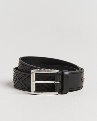 Anderson's Diamond Pattern Western 3,5cm Belt Black – Nero