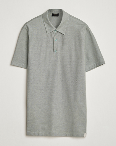 Brioni Short Sleeve Cotton Piquet Polo  Light Green – Verde