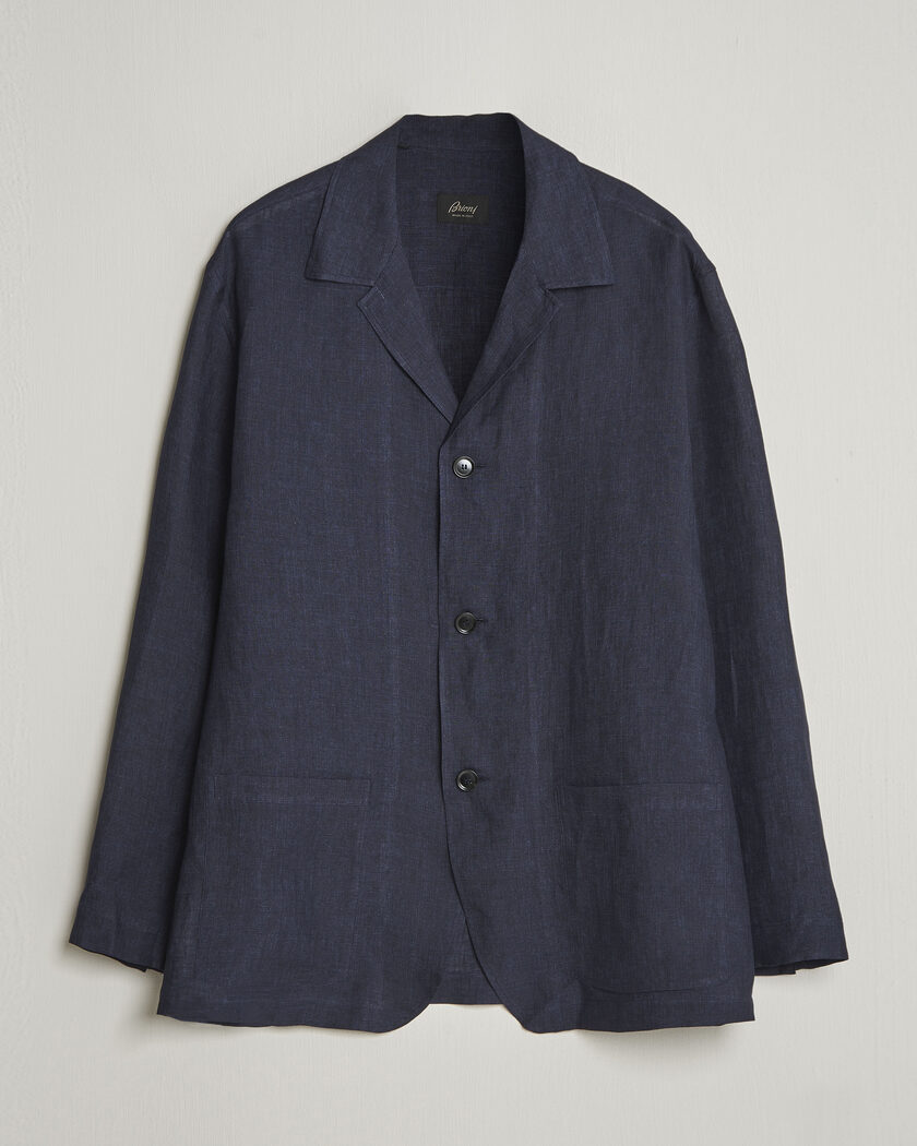 Brioni Linen Shirt Blazer Navy – Blu
