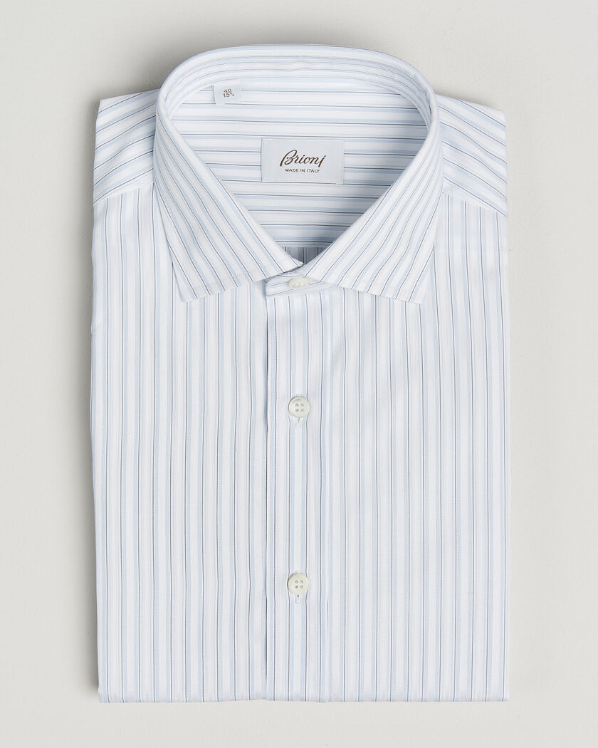 Brioni Slim Fit Dress Shirt Light Blue Stripe – Blu