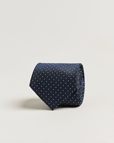 Brioni Jacquard Dot Silk Tie Navy – Blu