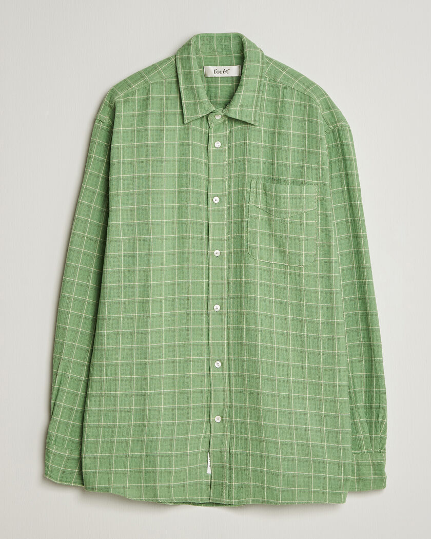 Forét Scout Relaxed Fit Loose Weave Shirt Vibrant Moss – Verde