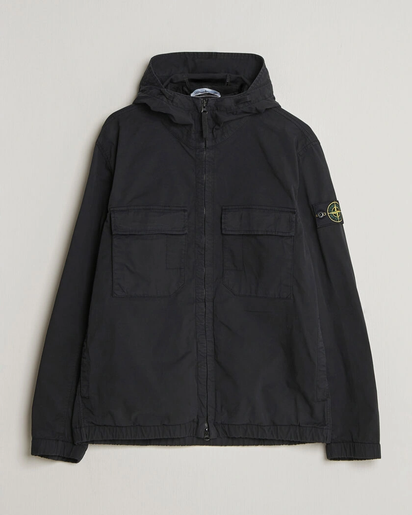 Stone Island Stretch Cotton Twill Hood Jacket Black – Nero