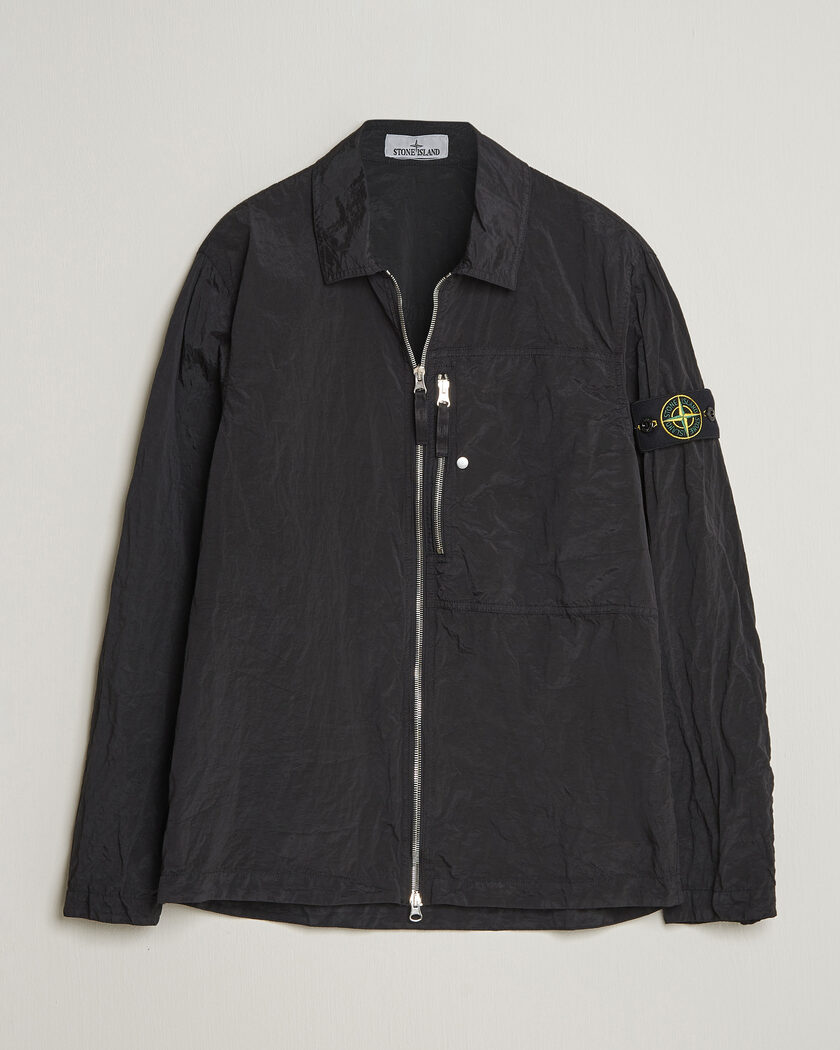Stone Island Nylon Metal Zip Overshirt Black – Nero