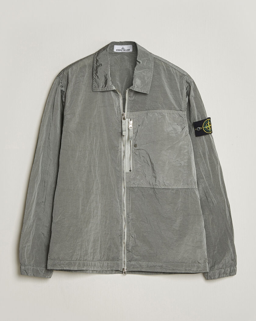 Stone Island Nylon Metal Zip Overshirt Pearl Grey – Grigio