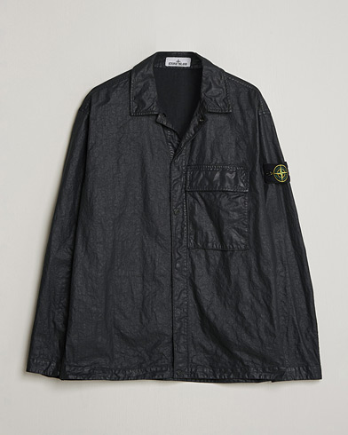 Stone Island Garment Dyed Nylon Zip Overshirt Black – Nero