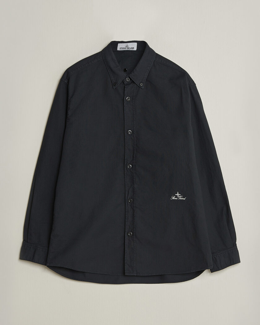 Stone Island Organic Cotton Oxford Shirt Navy – Blu