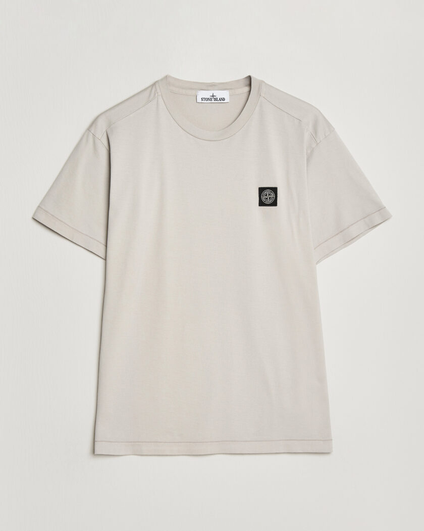 Stone Island Garment Dyed Cotton Jersey T-Shirt Pearl Grey – Grigio