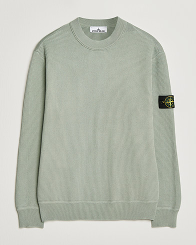 Stone Island Ribbed Soft Organic Cotton Crewneck Sage – Verde